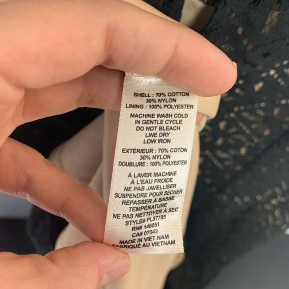 Monteau Los Angelos Lace dress, black lace and nude underlay, size 2X - Picture 6 of 6